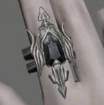 DOLOR MAGNA - Silver/Onyx - Said to be passed down through generations of a noble family. Found after the family line was abruptly cut short. [MODERATE AMOUNT OF GIL]