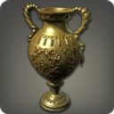 CEREMONIAL PITCHER - Emblazoned with three large spears, this solid adamantine pitcher was once in the possession of northern robed individuals. Now a fine collector's piece for only the finest and upstanding of households. [PROFOUND AMOUNT OF GIL]
